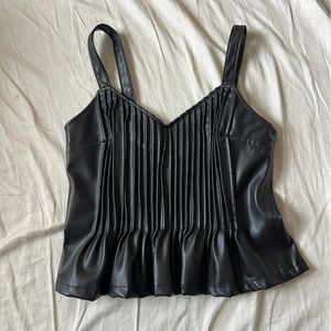 Anthropology Faux Leather Top